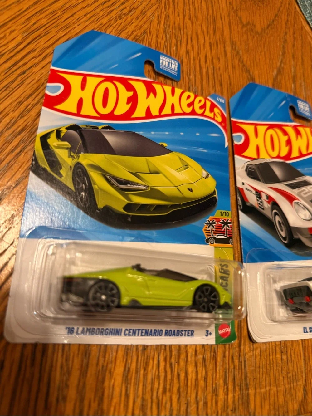 Kids Toy Car Set - Lime Green Lamborghini & White Racing Coupe